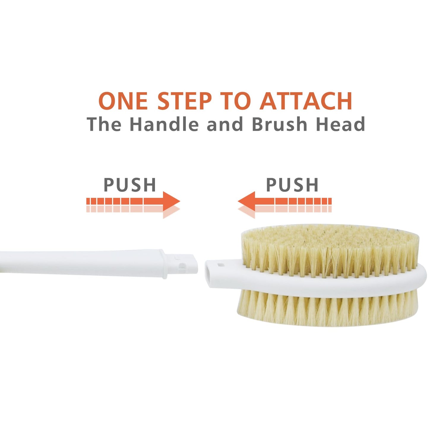 Shower Brush with Soft and Stiff Bristles,20.5" Extra Long Handle Dual-Sided Back Scrubber Bath Brush Body Exfoliator for Wet or Dry Brushing (Extra
