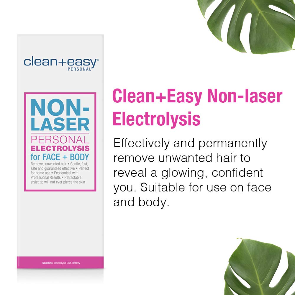 Clean + Easy Electrolysis Machine for Permanent Hair Removal - Non-Laser, Painless Electrolysis Hair Removal for Face & Body, At-Home Remover Device