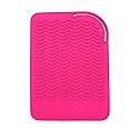 Heat Resistant Mat for Curling Iron, Flat Irons and Hair Straightener Hair Styling Tools 9" x 6.5", Food Grade Silicone, Pink