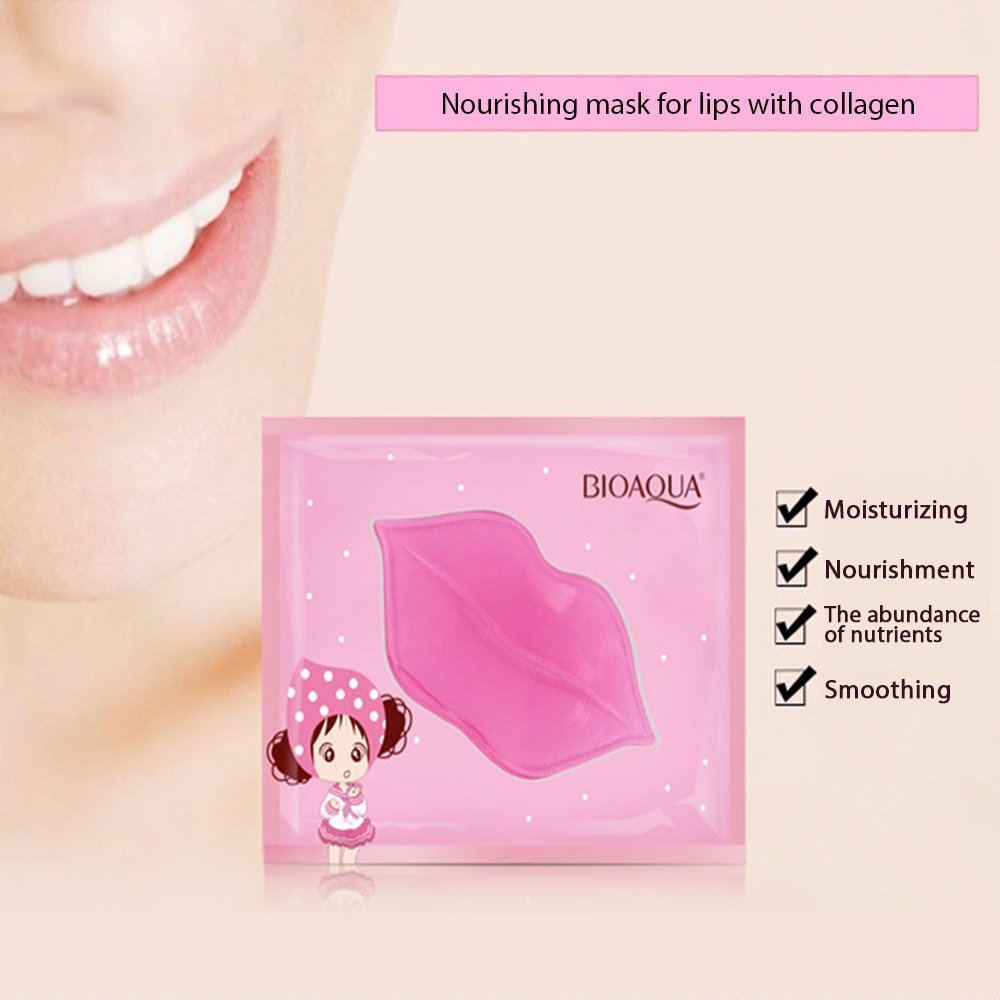 BIOAQUA Lip Plumper Collagen Nourishing Crystal Pink Lip Mask Natural Shiny Moisturizing Smooth Texture Healthy Elasticity (20) Beauty and Personal Care BIOAQUA