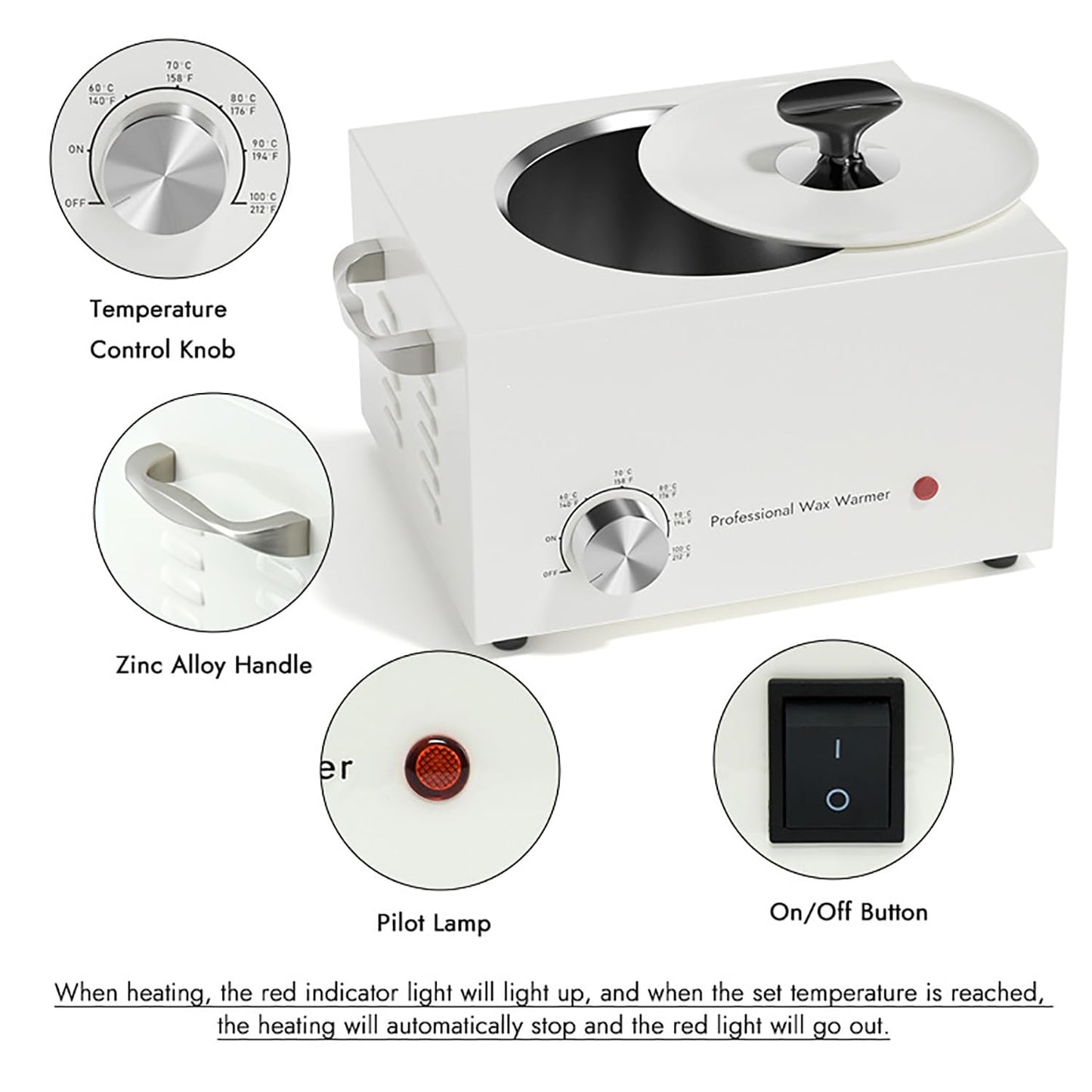 GAZOGJ Hair Removal Hot Wax Machine, Professional Home Electric Depilatory Roll On Wax Heater Pot with 3000ml Large Capacity, Anti Slip Foot Pads Beauty and Personal Care GAZOGJ