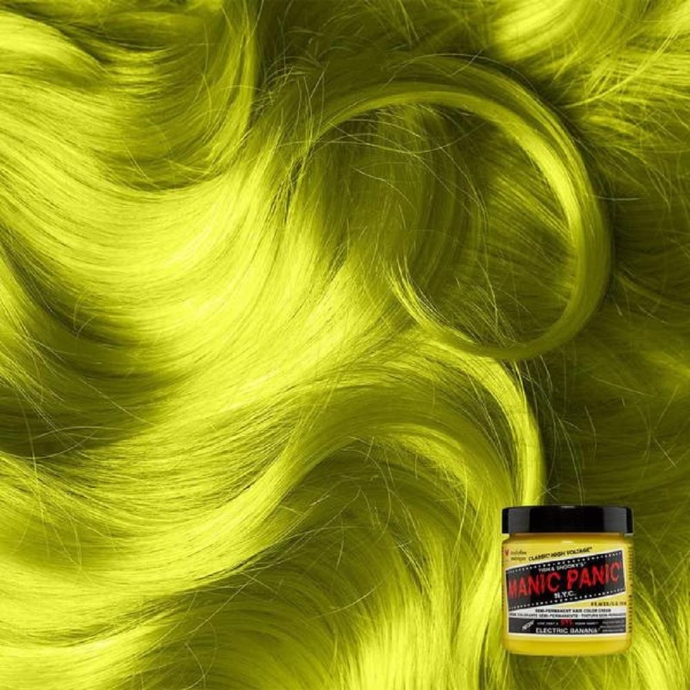 MANIC PANIC Classic Electric Banana Semi Permanent Hair Color - Bright Neon Yellow Hair Dye for Women & Men That Lasts 4-6 Weeks - Vegan, Ammonia