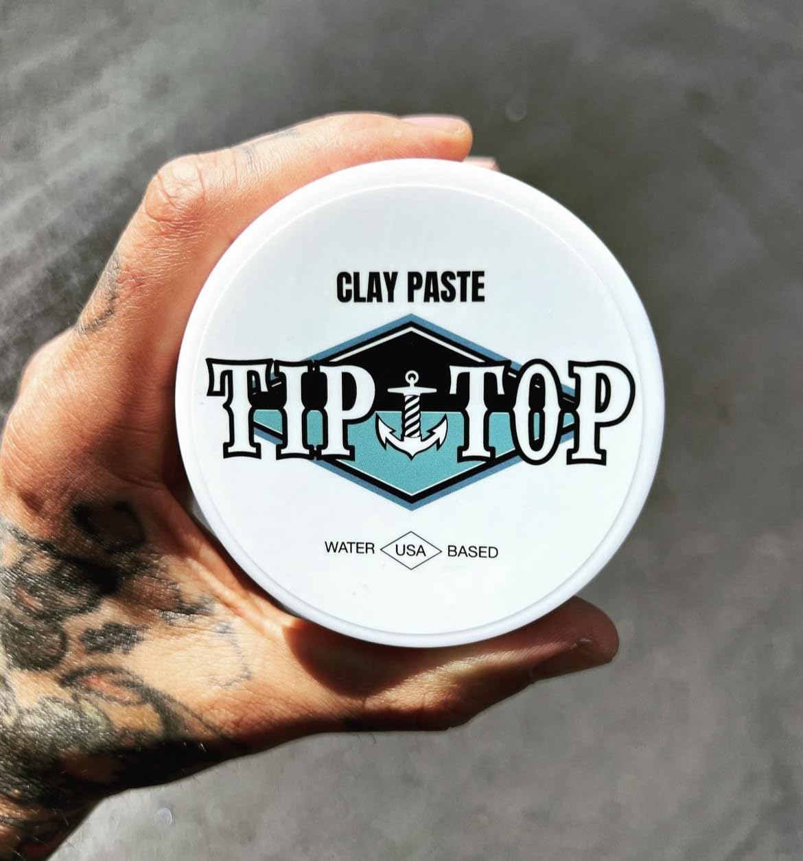 Tip Top Ocean Breeze Clay Paste - Volumizing Medium Hold, Natural Finish - Water Based Clay Pomade, Create Thicker Fuller Hair 4.25oz