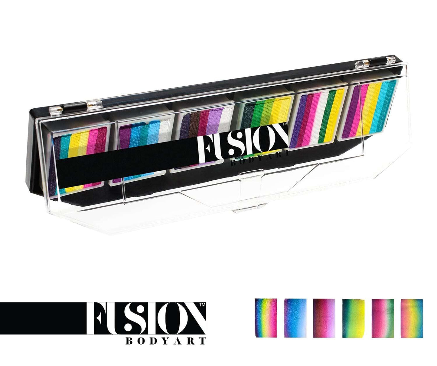 Fusion Body Art Pro Quality Professional Face Painting Palette - Leanne's Pretty Rainbow | Hypoallergenic Safe & Non-Toxic - Perfect for Full Face