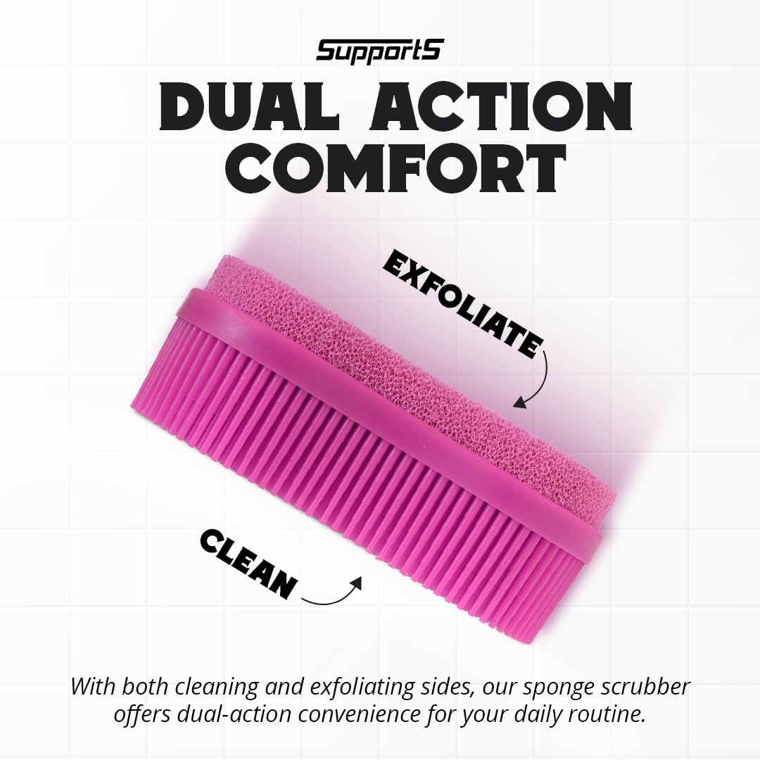 Silicone Body Scrub Brush - Premium Dual Sided Silicone Loofah Body Scrubber Palm Sized, Deeply Cleanses Exfoliates Skins, Silicone Body Scrubber