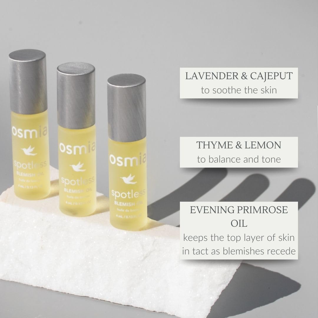 Osmia Skincare - Natural Spotless Blemish Facial Oil | Evening Primrose, Lavender, Cajeput, + Lemon Oils | Clarify, Cleanse | Clean Beauty