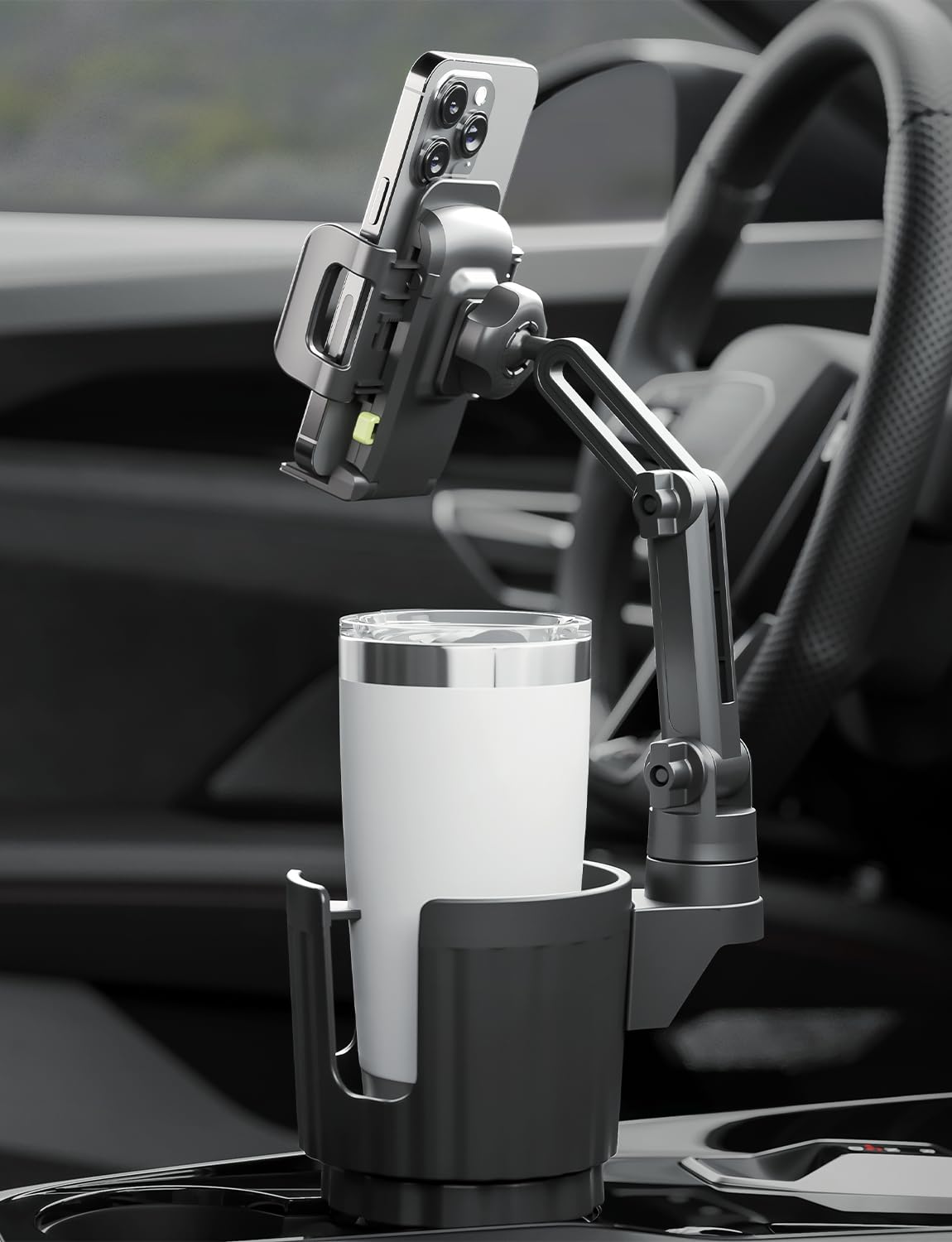 Bracketron Cup Holder Phone Mount for Car - TripGrip 2-in-1 Expandable Phone Holder with 360° Rotation & Ultra Stable Folding Support Legs, Fits…