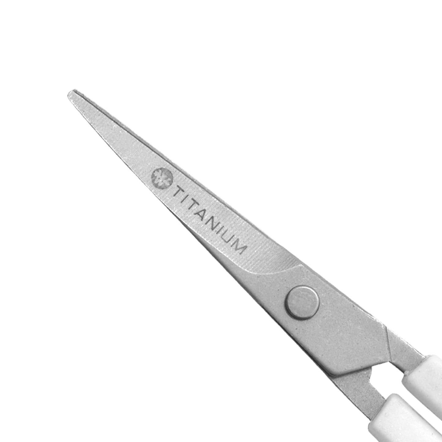 Westcott 4" Embroidery Scissors with Straight Titanium-Bonded Blades for Crafting, Sewing & More (White/Gray)