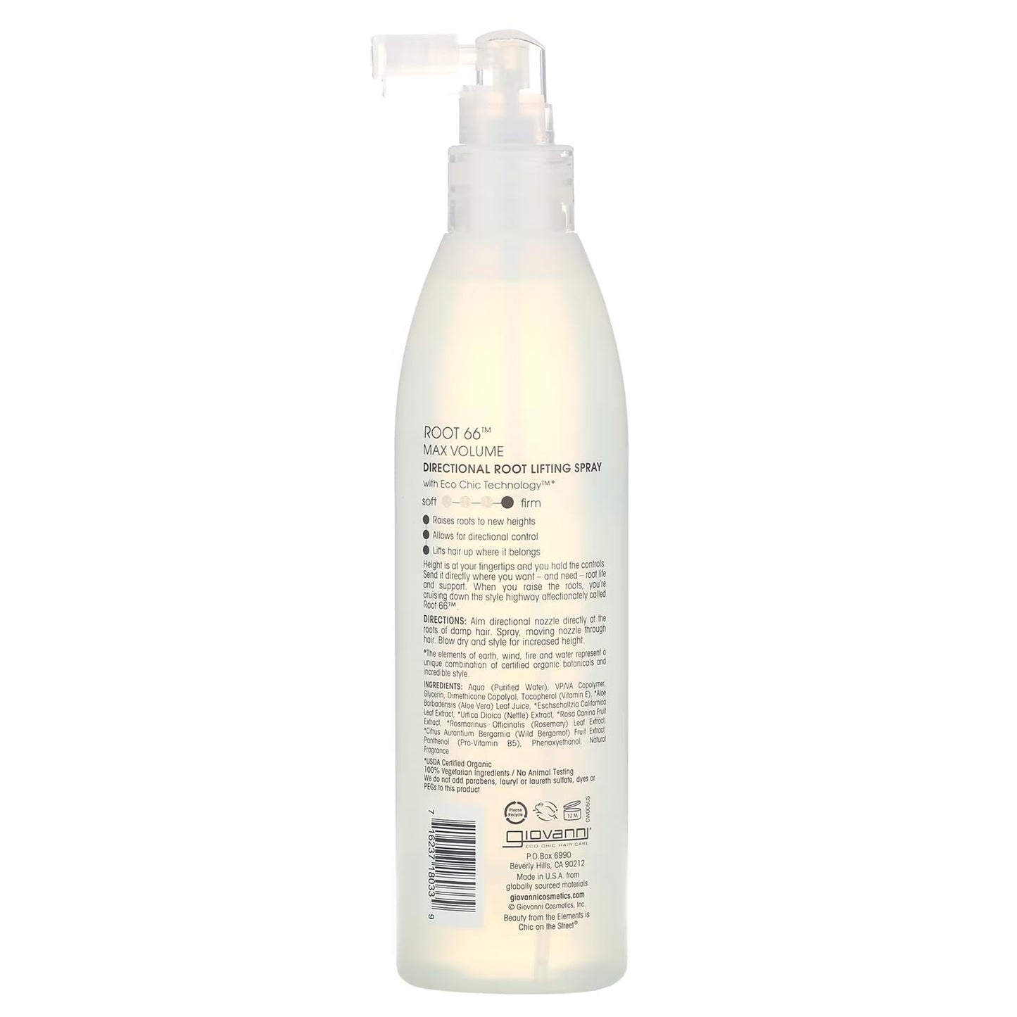GIOVANNI Root 66 Max Volume Directional Hair Root Lifting Spray - Lifting Spray for Thin & Fine Hair, Lifts Hair to New Heights, Root Lifter & Hair