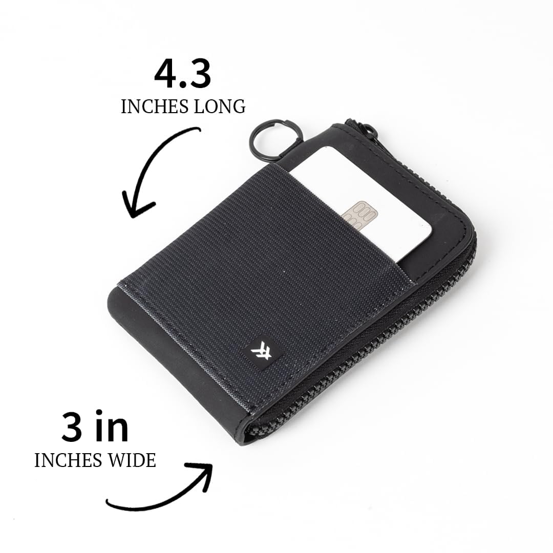 Thread Wallets RFID Blocking Leather Zip Wallet with Card Holder for Men and Women (Rose Dust)