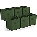 Sorbus Foldable Storage Cubes - 6 Fabric Baskets for Organizing Pantry, Shelf, Toy Box, Cubby, Closet Organizer - 11 Inch Collapsible Closet…
