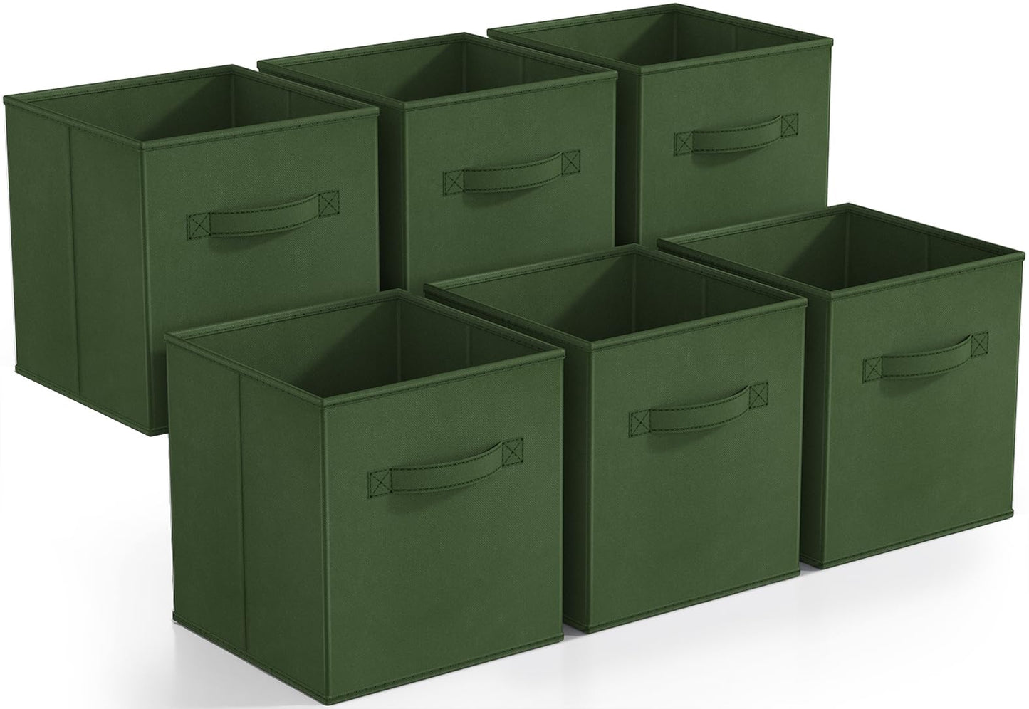 Sorbus Foldable Storage Cubes - 6 Fabric Baskets for Organizing Pantry, Shelf, Toy Box, Cubby, Closet Organizer - 11 Inch Collapsible Closet…