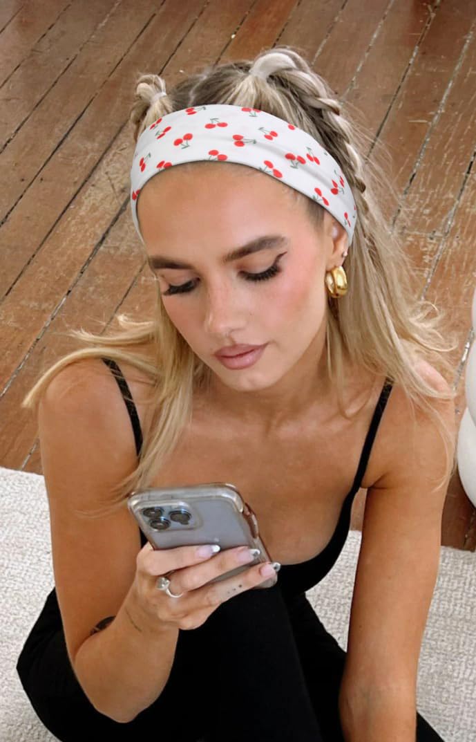 TERSE Tie Dye Headbands for Women Short Hair Non Slip Elastic Sweat Hairbands Soft Fabric Hair Bands for Women's Hair, Workout Yoga Running Sport Thin Beauty and Personal Care TERSE
