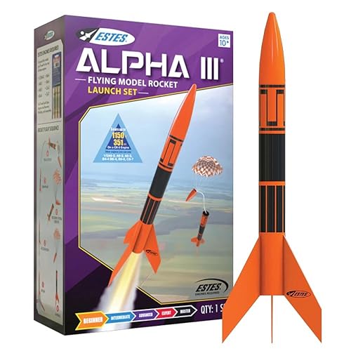 Estes Alpha III Launch Set, 12 years and up with Adult Supervision if under 12, Black,Orange