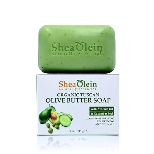 Shea Olein Organic Tuscan Olive Butter Soap w/Avocado Oil & Cucumber Peel Soap 5 Ounce