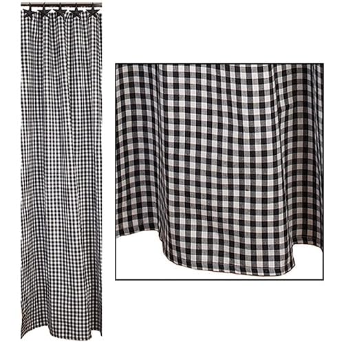 Country House Collection 32619 Small Black Check Shower Curtain. 72-inch