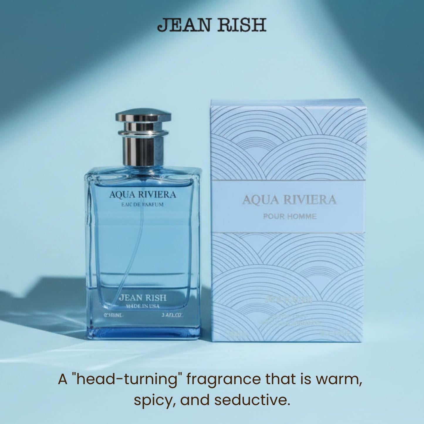 Jean Rish Aqua Riviera Perfume for Men Eau De Parfum, Long-Lasting Luxury Fragrance, Made In USA - Cardamom, Pink Pepper, Vanilla Wood - 100ml / 3.4 Beauty & Personal Care Jean Rish
