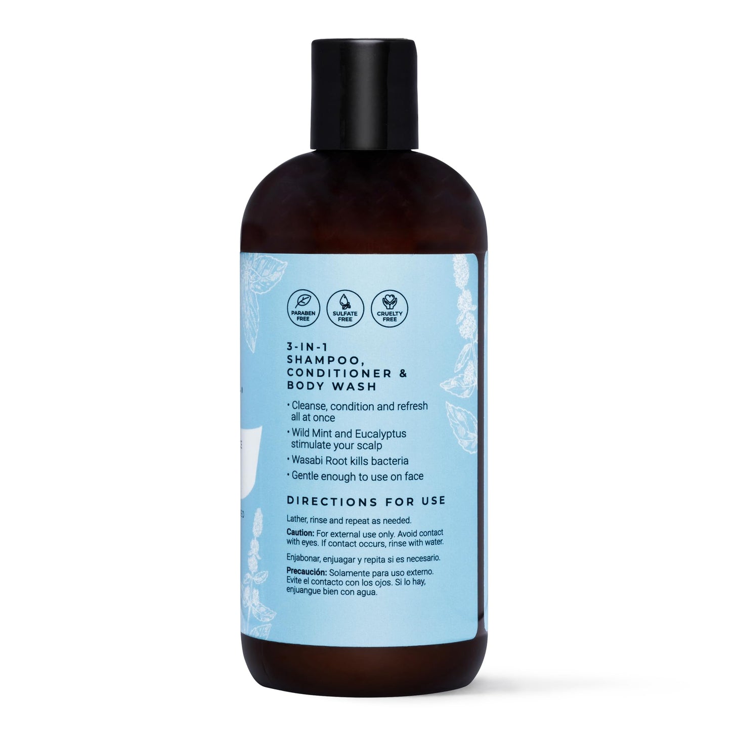 CIBU Shampoo, Conditioner & Body Wash 30021, 11.83 fl oz (350 ml), Sulfate-Free, Fresh Scent, For All Skin & Hair Types, Men/Women Hair, Body, Face