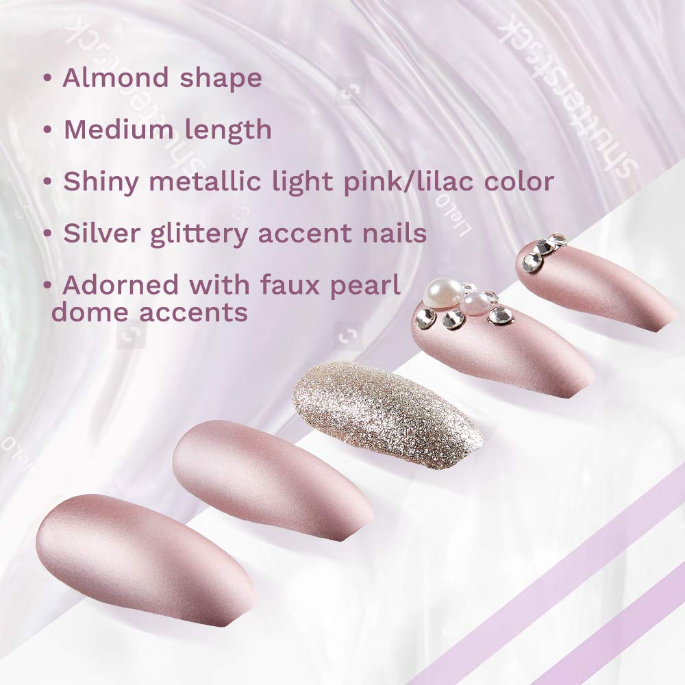 Ardell Nail Addict Premium Artificial Nail Set, Metallic Lilac Pearl Beauty & Personal Care Ardell