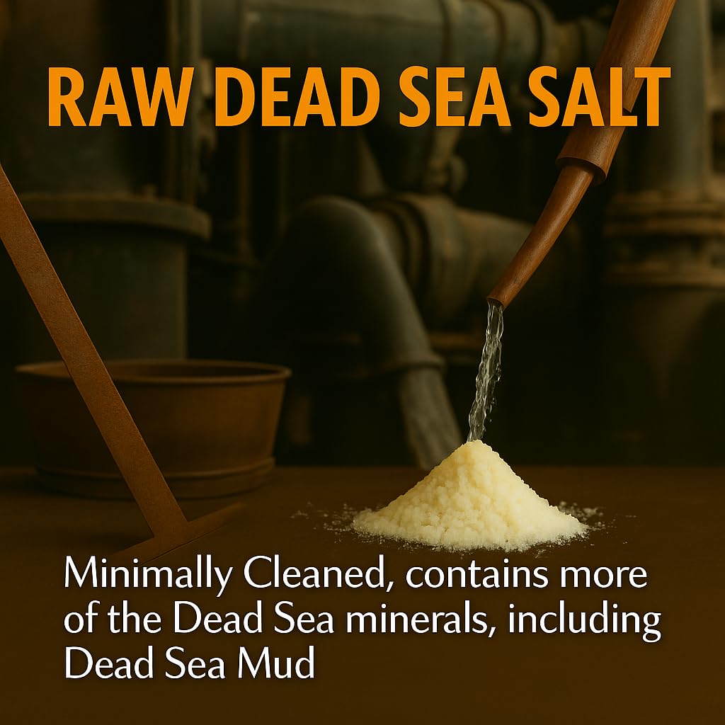 Aromasong Raw Dead Sea Bath Salt - Minimally Cleaned, Contains More Dead Sea Minerals Including Dead Sea Mud - 100% Pure & Natural Dead Sea Salts