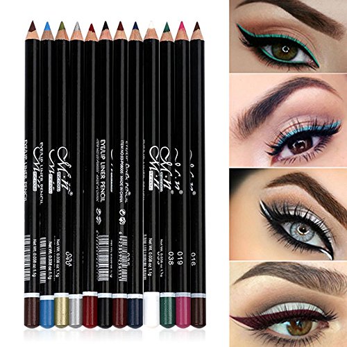 DC-BEAUTIFUL 12Pcs Lot Set 12 Colors Eyeliner Pencil Waterproof Eyebrow Pencil Cosmetics