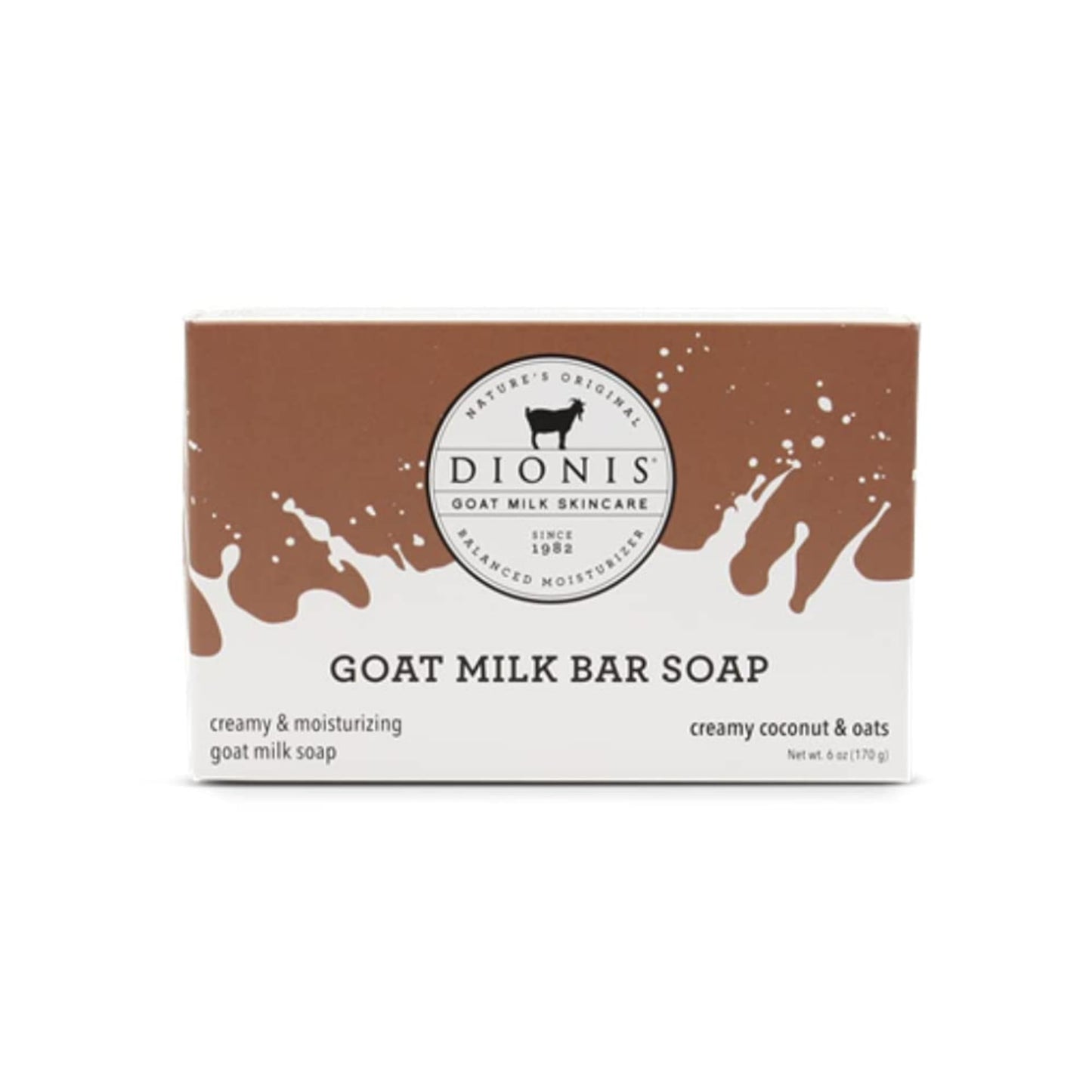 Dionis Goat Milk Skincare 6oz Creamy Coconut & Oats Scented Hand & Body Bar Soap - Moisturize, Restore, For All Skin Types, Non Greasy, No Residue