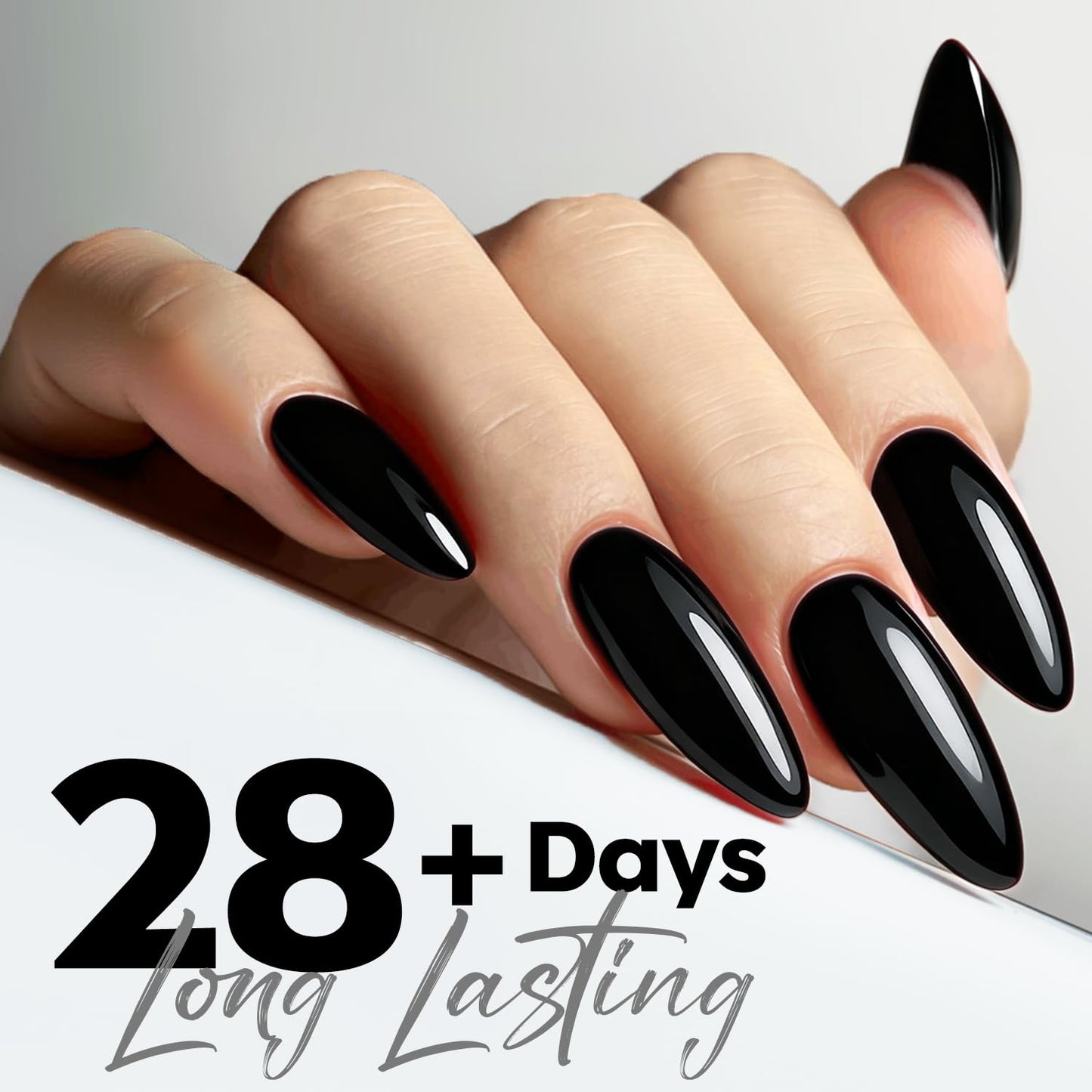 modelones Black Gel Polish Black Gel Nail Polish Soak Off Pastel U V Color Base Gel Nail Polish High Glossy No Peel Thickening Nail Manicure 15 ML Beauty and Personal Care modelones