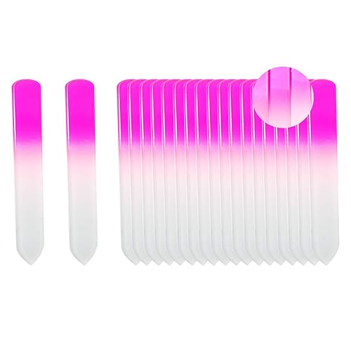 SIUSIO 20PK 3.5 inch Professional Czech Short Crystal Glass Baby Nail Files Buffer Mini Manicure Kit Set Gradient Rainbow Color for Nail Polishing