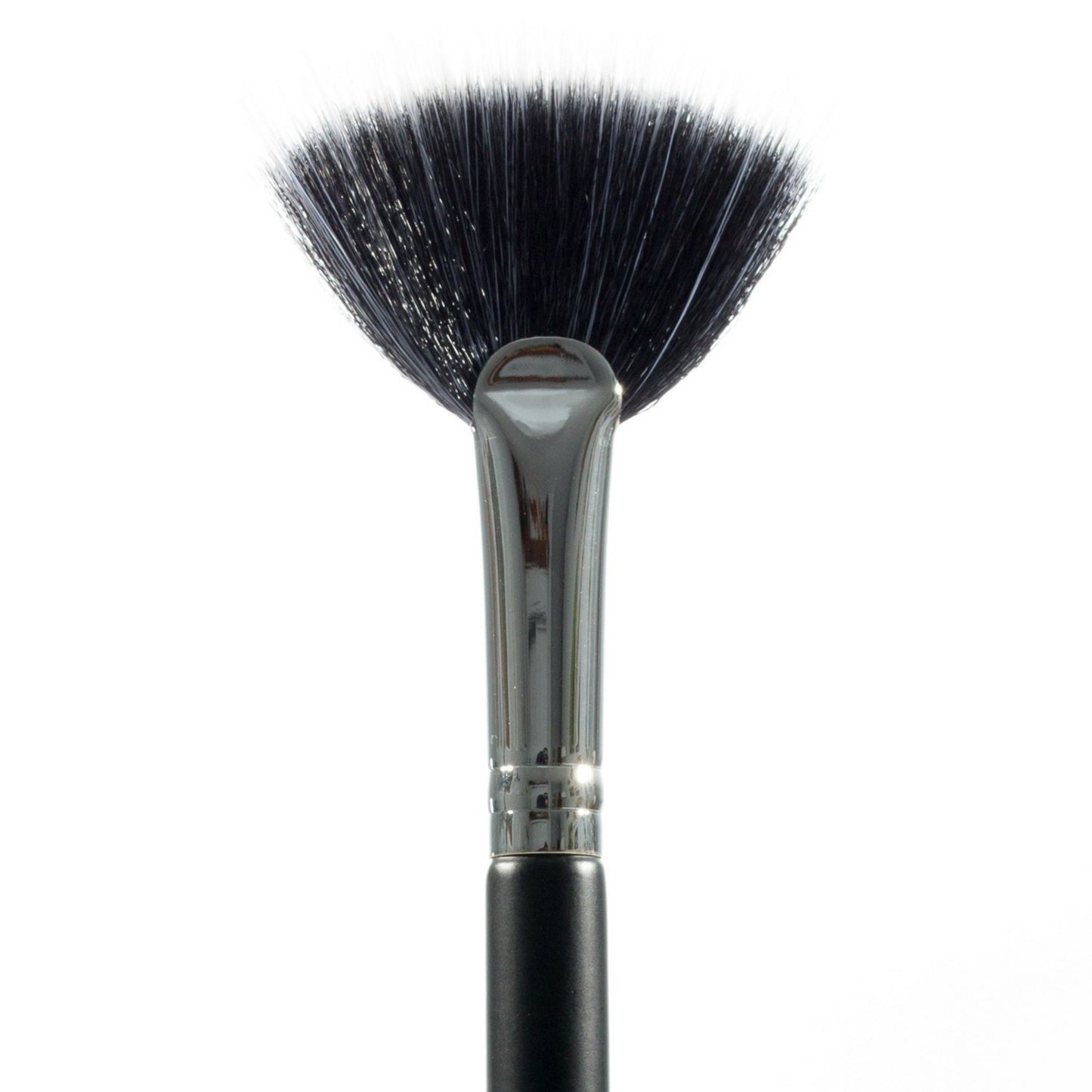 Fan Highlighter Makeup Brush - Beauty Junkees Duo Fiber Face Make Up Brushes, Cheekbone Define Highlighting with Powder, Cream, Mineral, Liquid