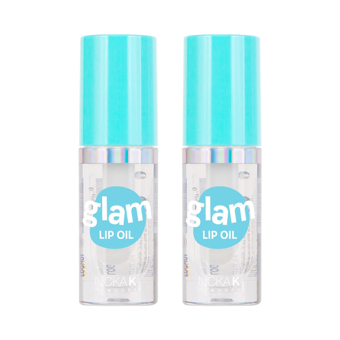 Nicka K New York Glam Lip Oil, Long Lasting, Tinted Lip Gloss, Nourihes, Hydrates (Pina Colada 2 Pack)