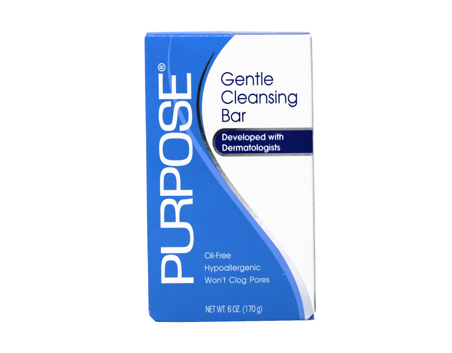 PURPOSE Gentle Cleansing Bar, Gentle As Water, All Skin Types, For Sensitive & Dry Skin, Oil-free, Hypoallergenic, Sulfate-Free, 6 oz Bar (Pack of 2)