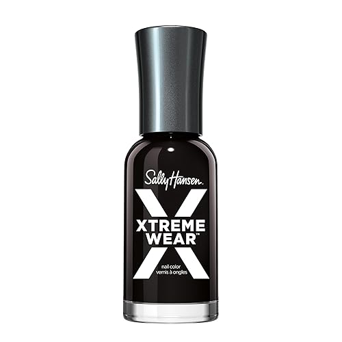 Sally Hansen Xtreme Wear Nail Polish, Streak-Free, Shiny Finish, Long-Lasting Nail Color, Black Out, 0.40 fl oz