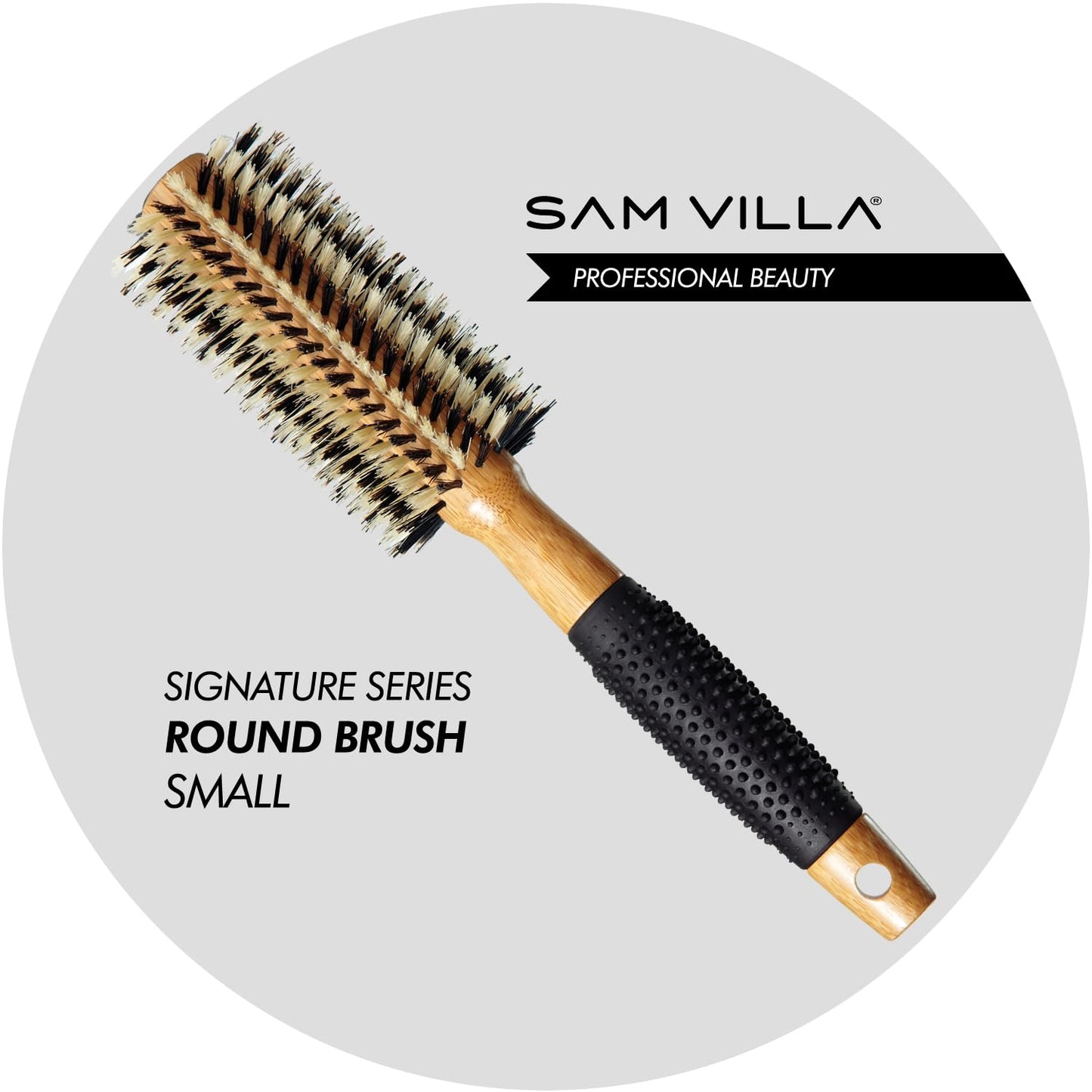 Sam Villa Signature Series Nylon & Boar Bristle Hair Brush Round Styling Brush