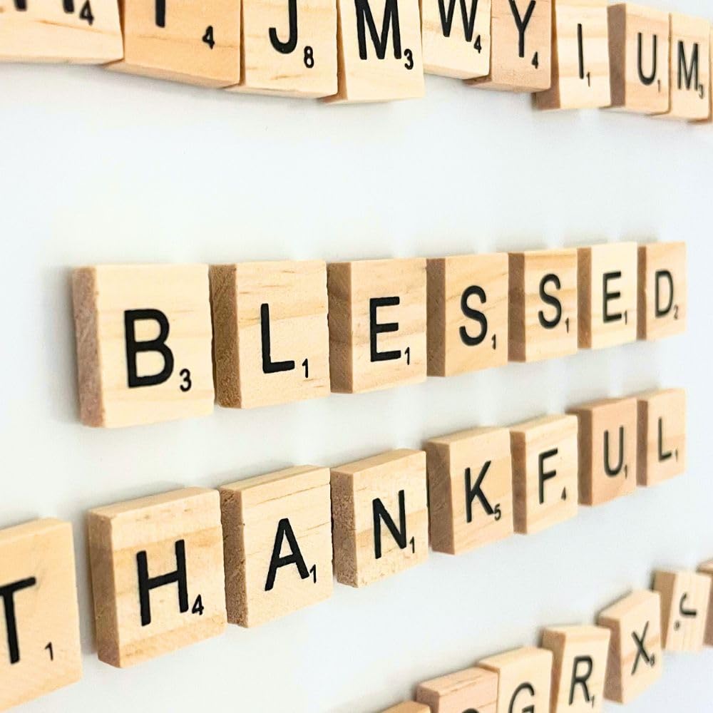 YJ PREMIUMS 100PCS Wood Magnetic Letter Tiles – Large Alphabet Magnets for Kids & Adults, Fridge, Wall, Learning & Decorative Fun