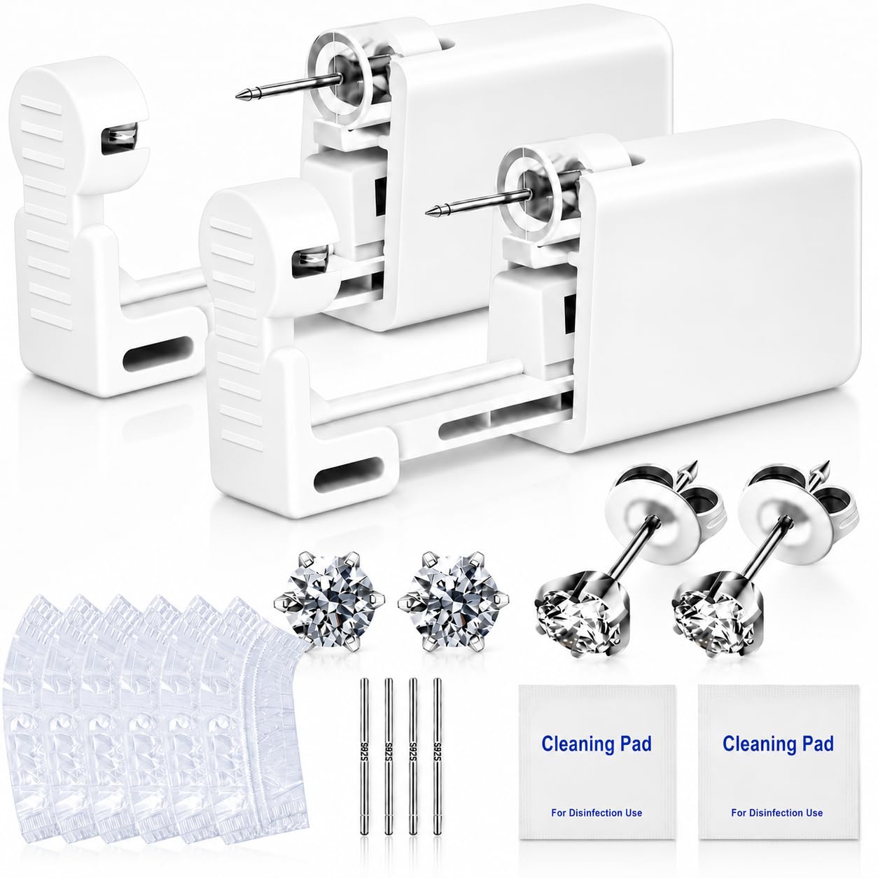 Anzero Ear Piercing Kit, Disposable Ear Piercing Gun with 5MM CZ Studs Beauty and Personal Care Anzero Default Title