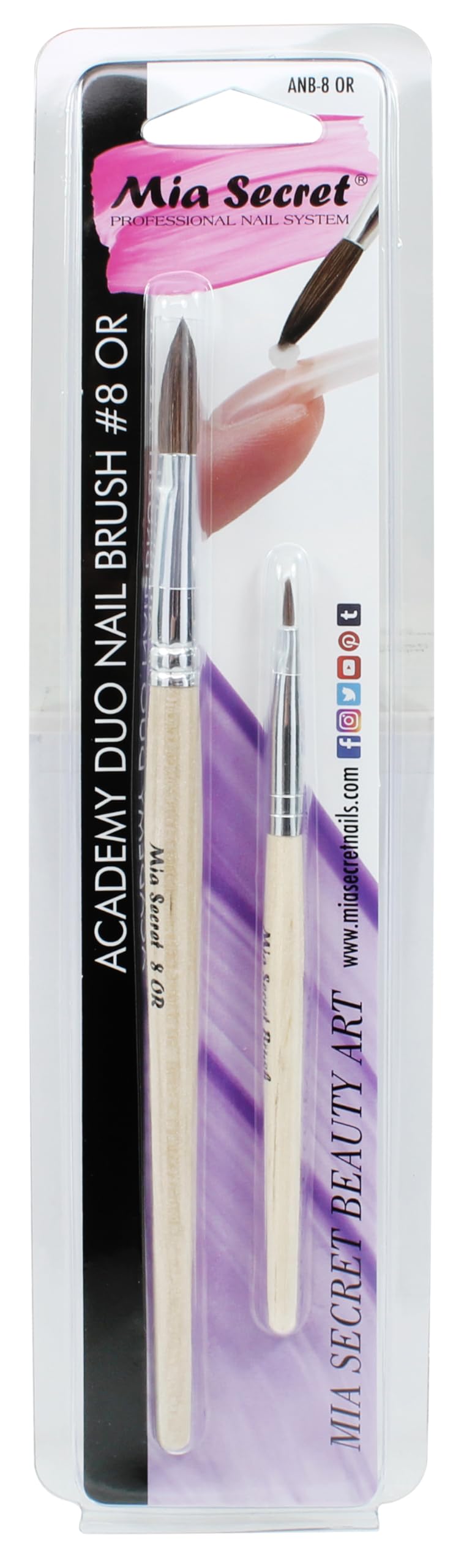 Mia Secret Duo Brush Academy #8OR (2 PCS) Beauty & Personal Care Mia Secret