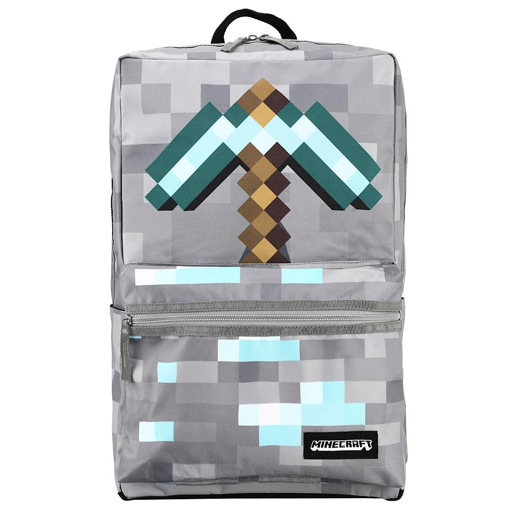 Minecraft Axe Print Gray Backpack