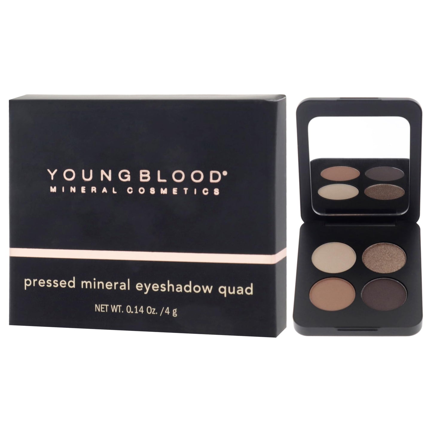 Youngblood Pressed Mineral Eyeshadow Quad - Taupe Smoke for Women - 0.14 oz Eye Shadow