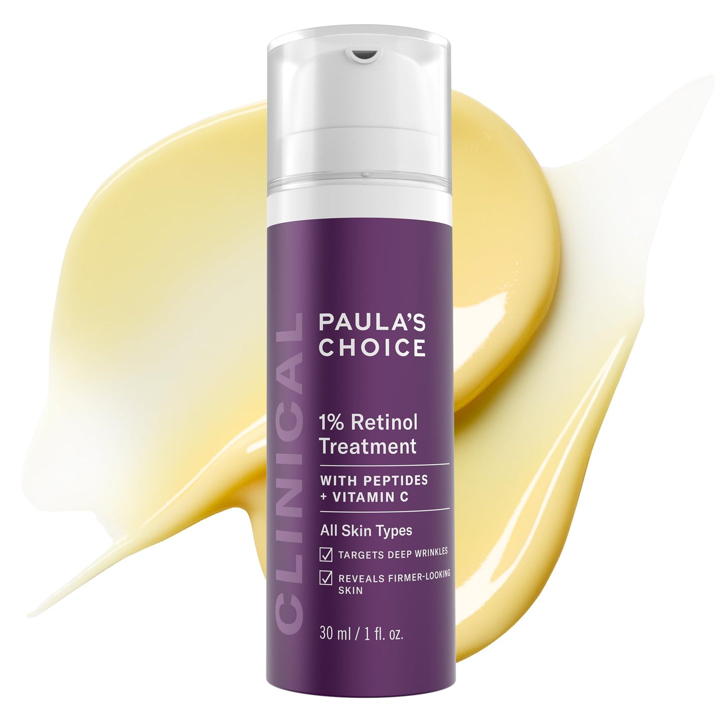 Paula's Choice CLINICAL 1% Retinol Face Treatment with Peptides, Vitamin C & Licorice Extract, Anti-Aging Skin Care Serum, Fine Lines & Wrinkles