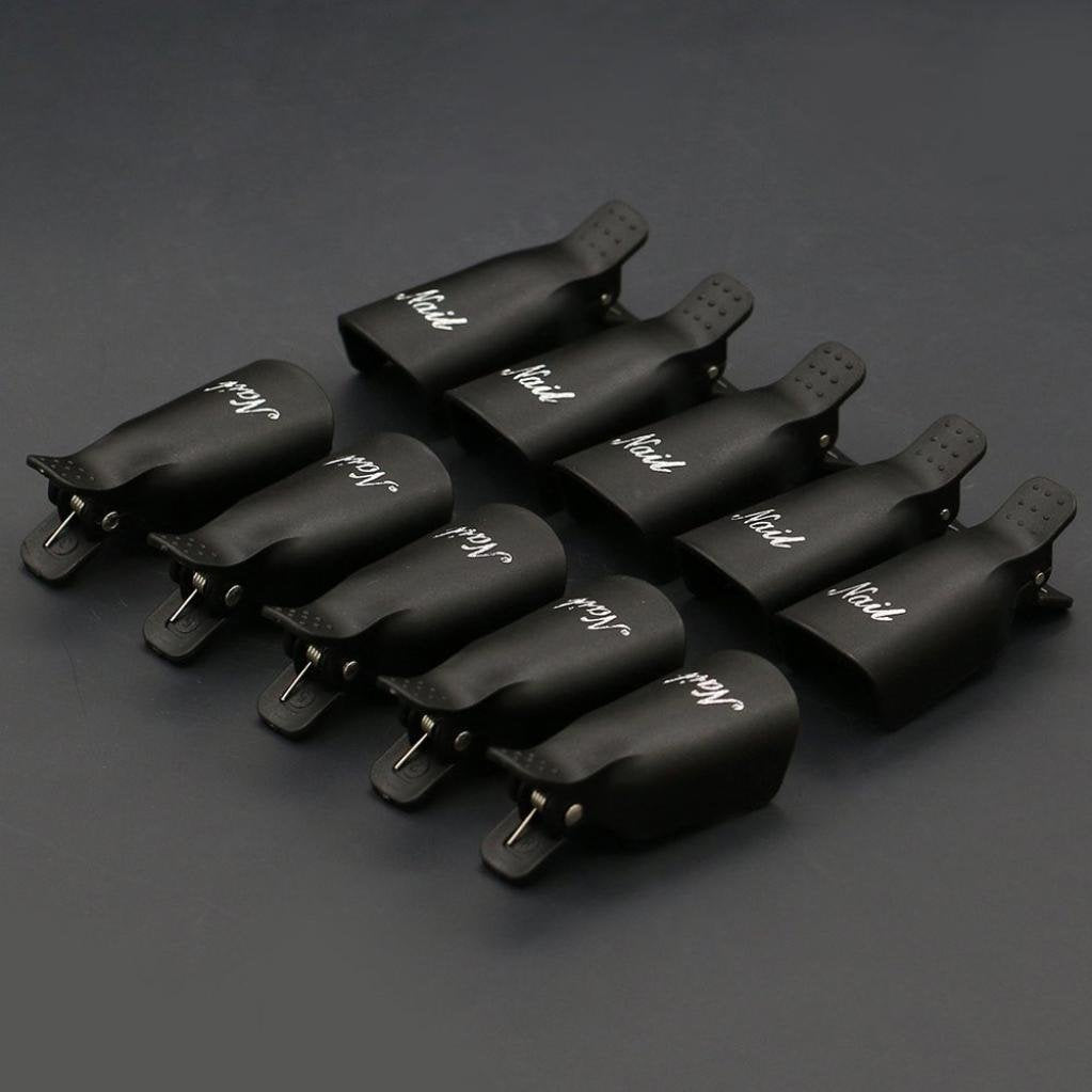 GOTD 10PC Plastic Nail Art Soak Off Cap Clip UV Gel Polish Remover Wrap Tool (Black 6) Beauty & Personal Care GOTD