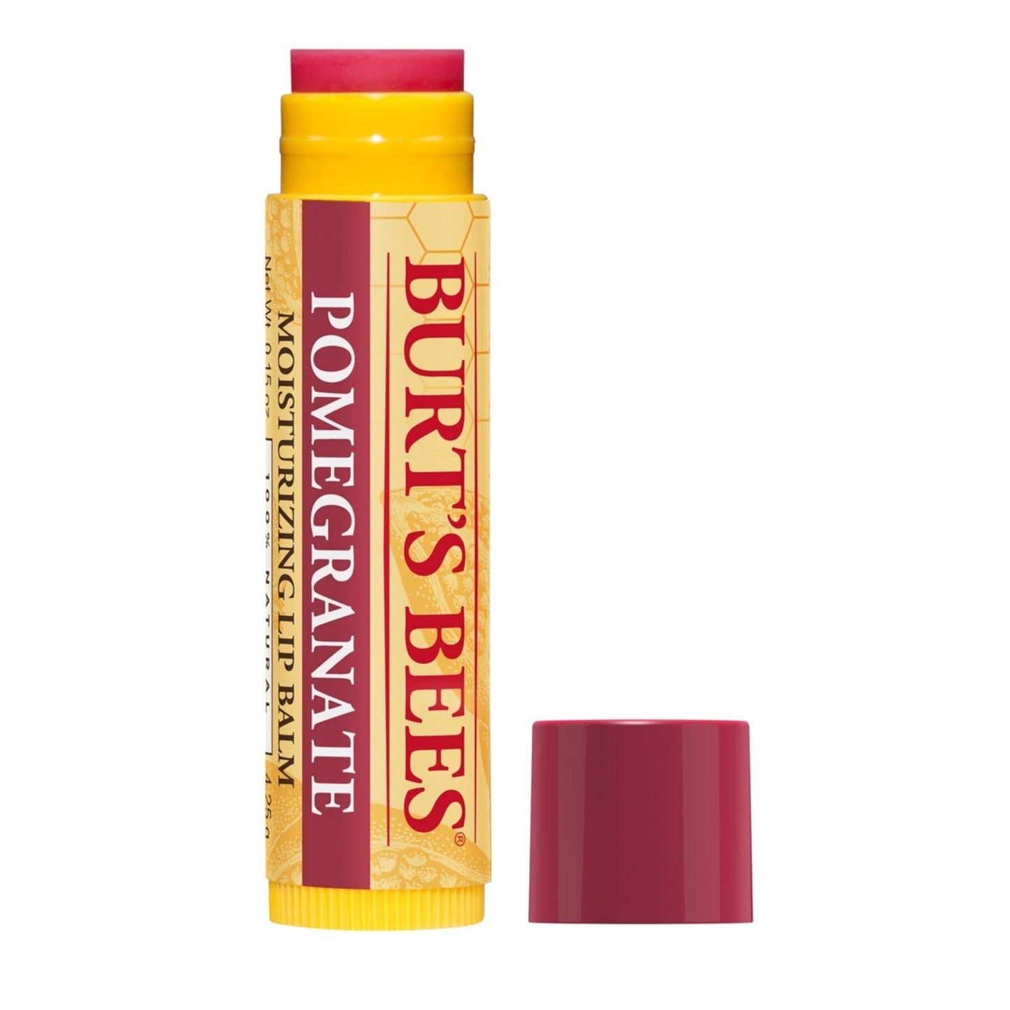 Burt's Bees 100% Natural Moisturizing Lip Balm, Pomegranate with Beeswax and Fruit Extracts, 1 Tube