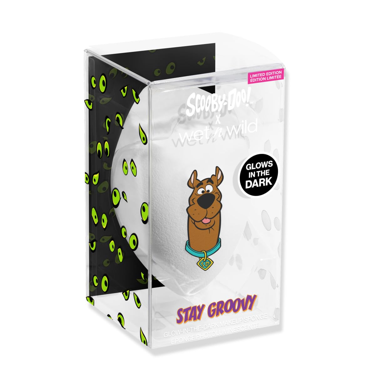 wet n wild Scooby-Doo Glow-in-the-Dark Makeup Sponge, Teardrop Shape for Seamless, Full Coverage, Cruelty-Free & Vegan - Stay Groovy