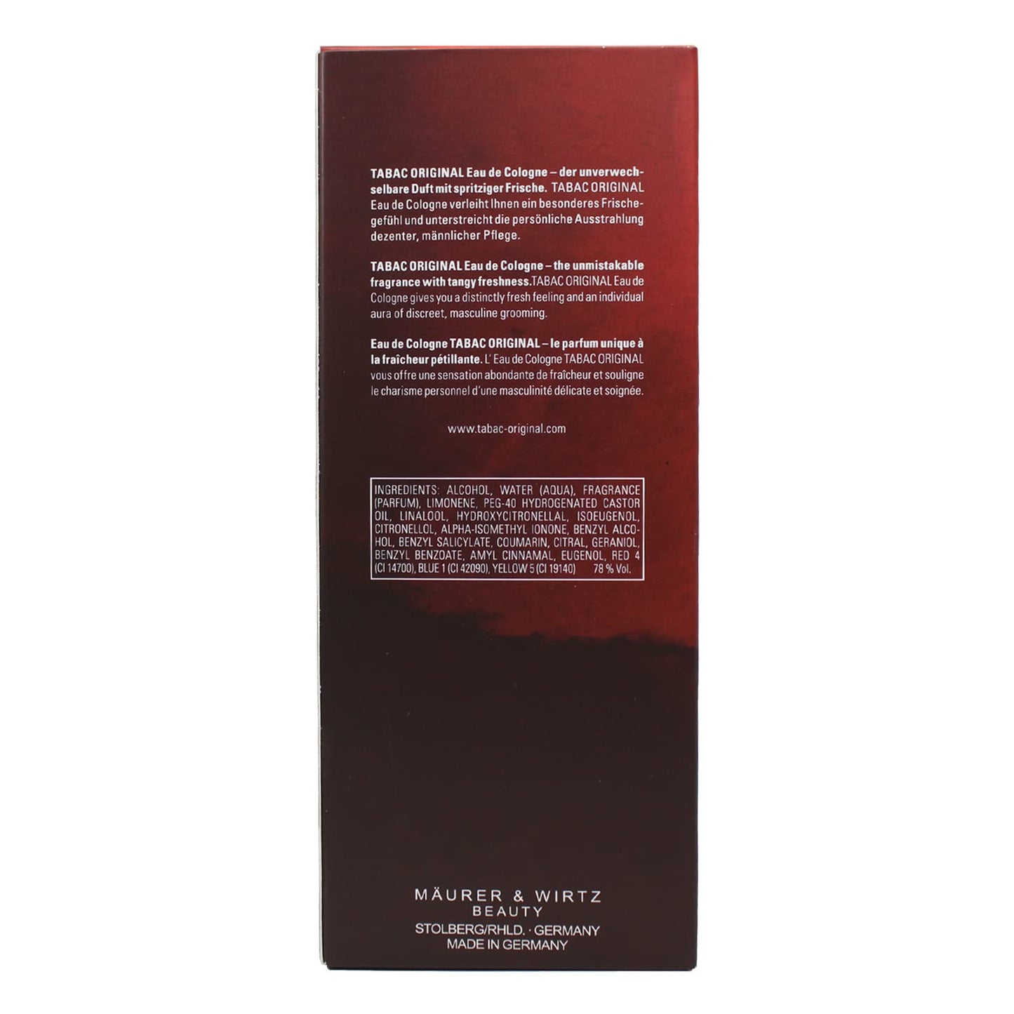 Maurer & Wirtz Tabac Original By Maurer & Wirtz For Men. Eau De Cologne Splash 10.1 Oz.