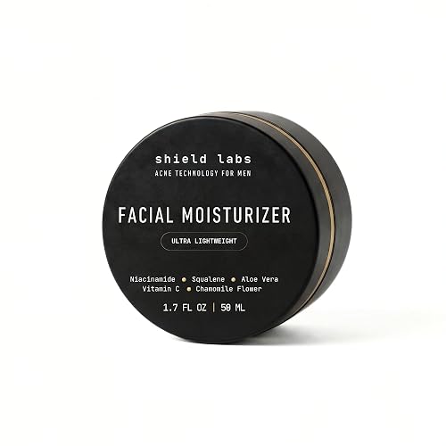Shield Facial Moisturizer for Men and Boys, Lightweight Hydration Cream for Oily or Sensitive Skin, 1.7 oz, Pack of 1