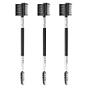 3pcs 3 Head Eyebrow Eyelash Shaper Eyelash Comb Double Head Brush Makeup Grooming Tool Cosmetic with 3 Different Spoolie Brushes for Separating