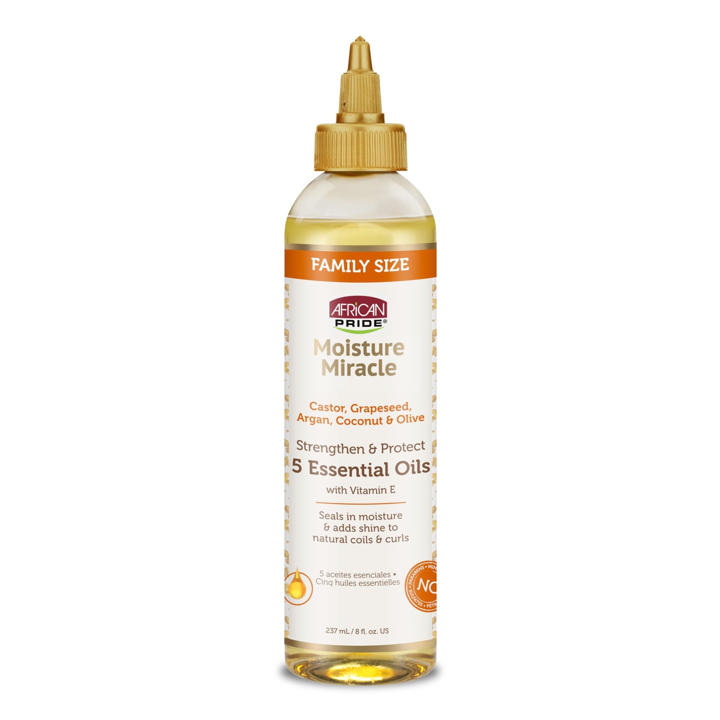 African Pride Moisture Miracle 5 Essential Hair Oils with Vitamin E | Moisture, Shine, Protection, and Growth | Argan, Castor, Grapeseed, Coconut, Beauty and Personal Care African Pride
