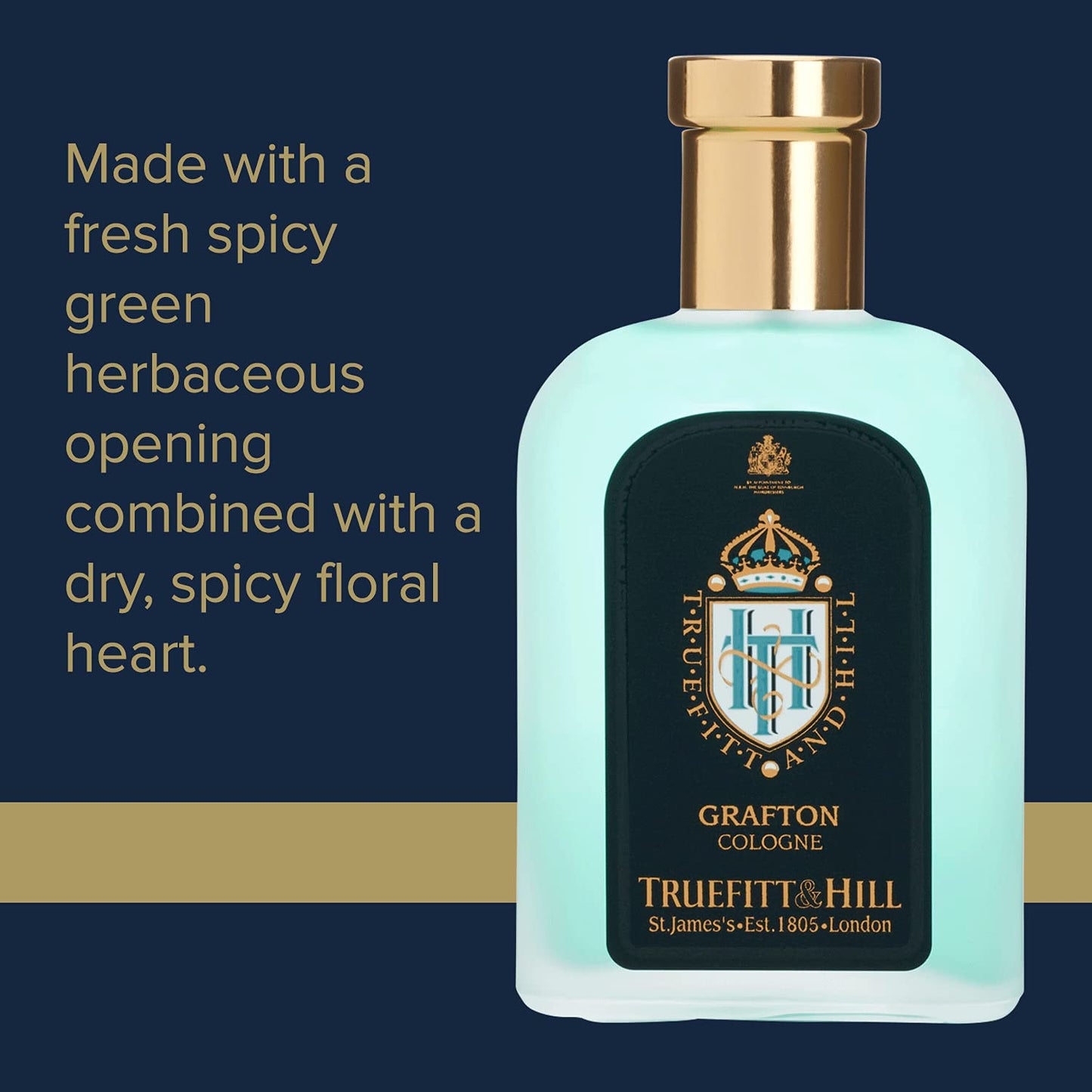 Truefitt & Hill Luxury Cologne - Grafton - Premium Long-Lasting Amber and Leather Men's Fragrance Presented in a Beautifully Etched Traditional