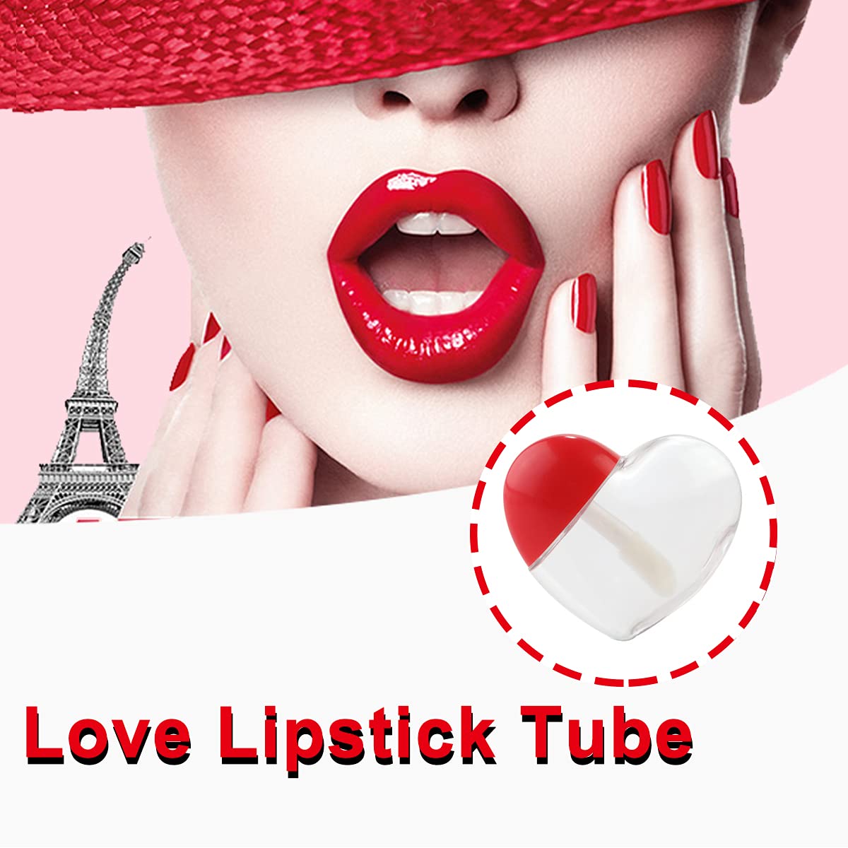 Ewanda store 20 Pcs 5ml Heart Shaped Empty Lip Gloss Tubes Containers Gloss Tubes Containers,Clear Mini Refillable Lip Oil Bottles for Women Girl DIY