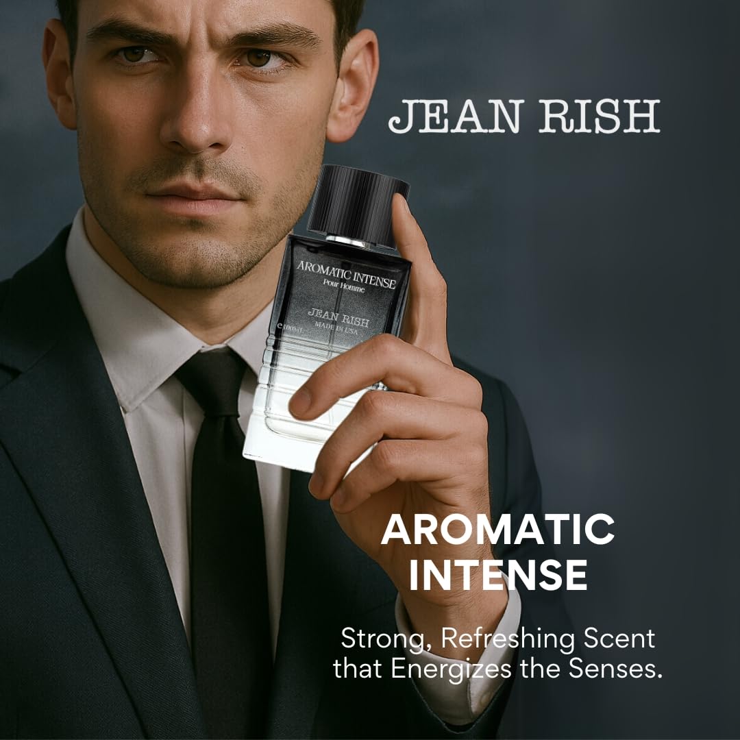 Jean Rish Aromatic Intense Perfume for Men Eau De Parfum, Long-Lasting Luxury Fragrance, Made In USA - Ginger, Bergamot, Lemon, Cedar Scent - 100ml Beauty & Personal Care Jean Rish