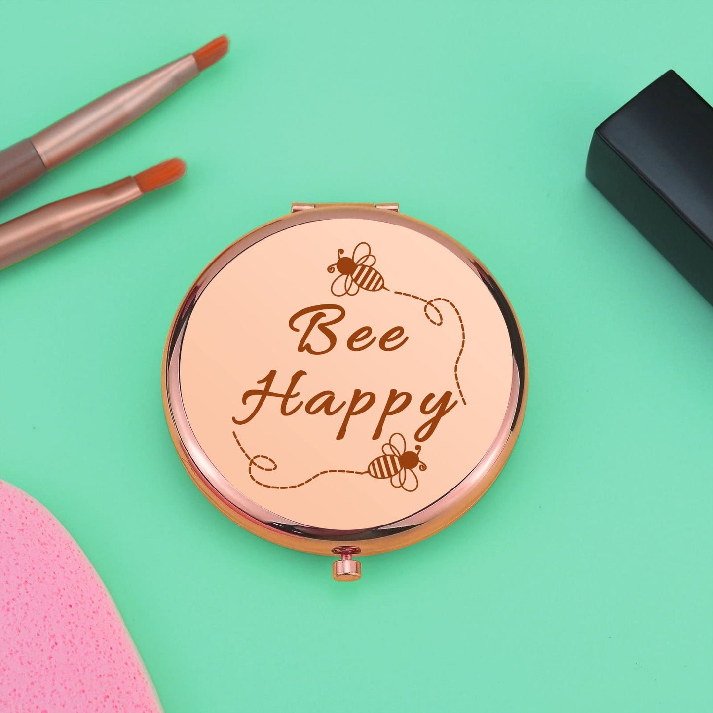 Bee Gift for Women Honey Bee Lover Gifts for Girls Inspirational Gifts Compact Makeup Mirror for Friends Bestie Sister Bee Kind Gifts Travel Makeup